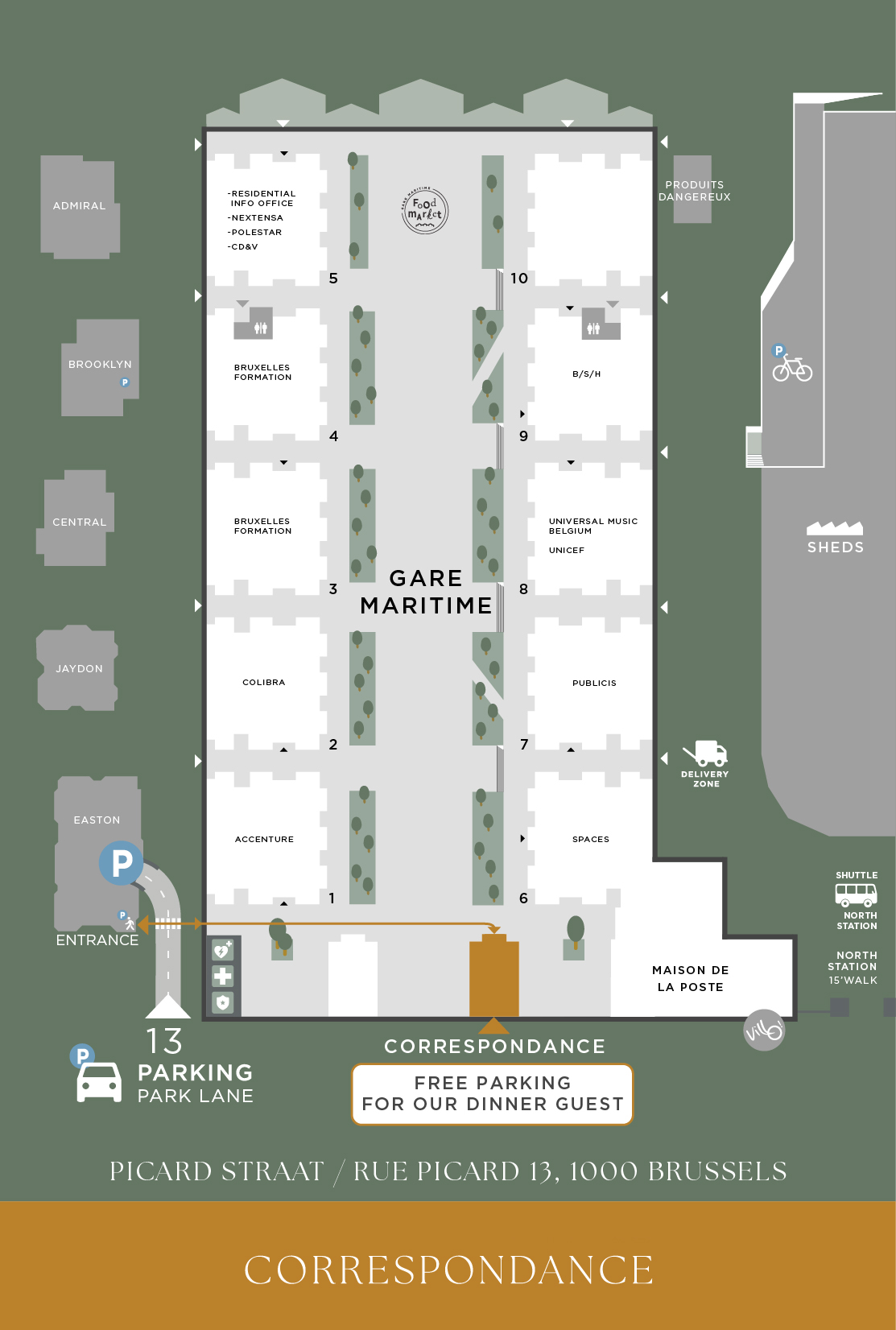 Correspondance Access Plan - Map and directions to Tour & Taxis, Brussels